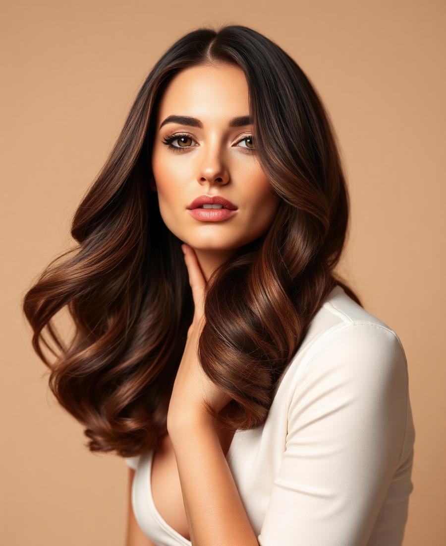 Glossy blowout hair transformation